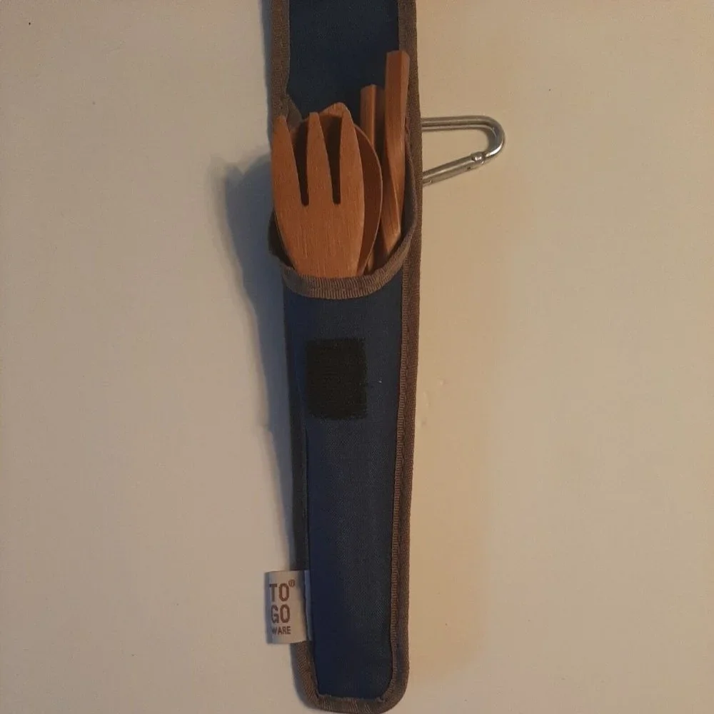 To Go Ware Reusable Take Along Utensils Spoon Fork Knife Chopsticks Pouch Camp